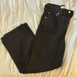 Madewelk slim wide-leg cropped black jeans